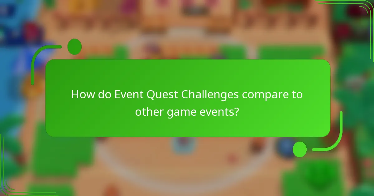 How do Event Quest Challenges compare to other game events?