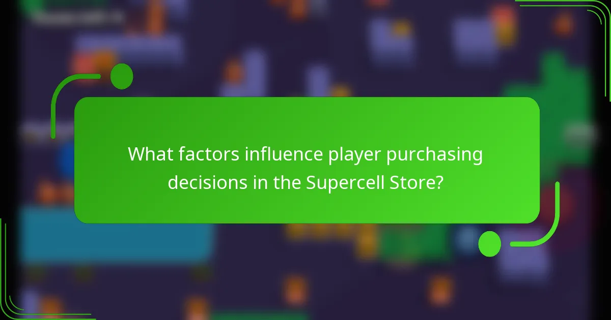 What factors influence player purchasing decisions in the Supercell Store?