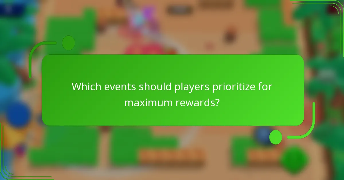 Which events should players prioritize for maximum rewards?